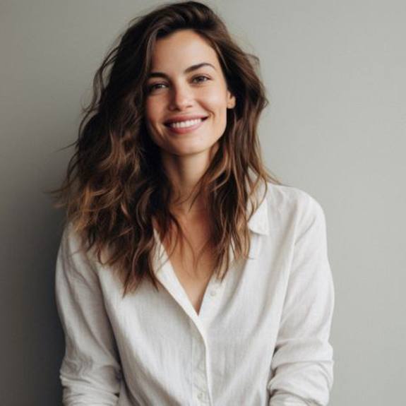 Portrait of confident, smiling young woman