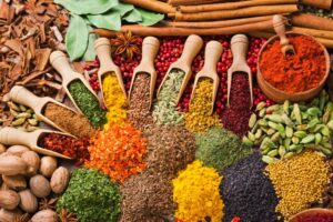 Table full of various spices